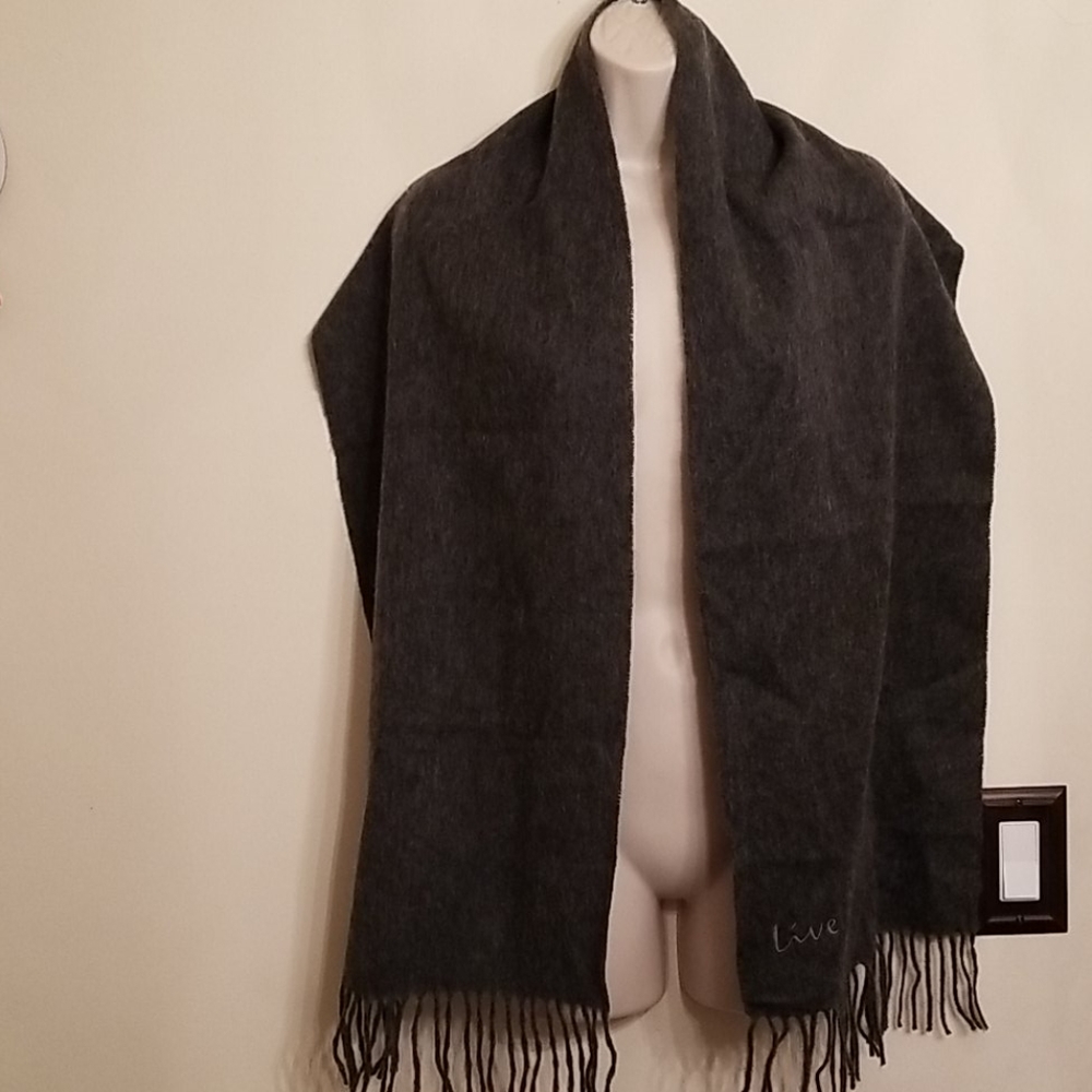 Live, unisex 100% cashmere London gray scarf